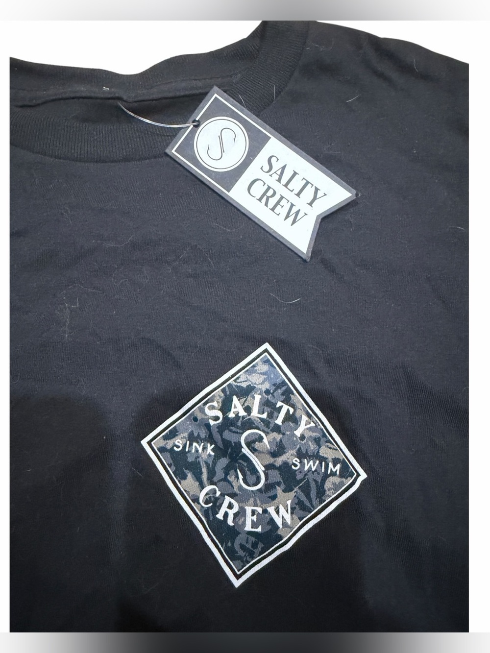 Salty Crew Tippet Long Sleeve Tee Black Camo– Men’s Large – NWT - Picture 3 of 6